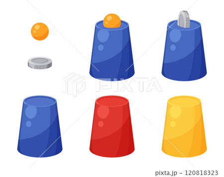 手品のコップのイラスト素材セット 120818323