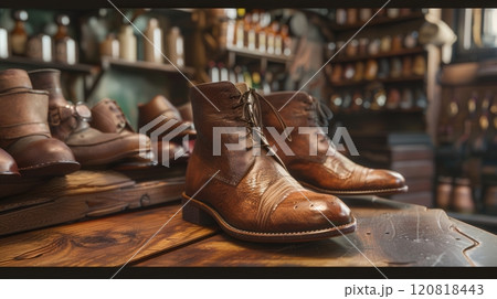 New Pair Of Leather Brown Boots 120818443