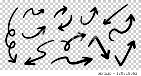 向量筆手繪箭頭設定黑白 向量筆手繪箭頭設定黑白 120818662