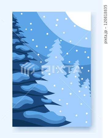 Winter background for social media. Abstract winter banner with falling snowflakes. Vector design of winter season elements for greeting card or post advertising template 120818835