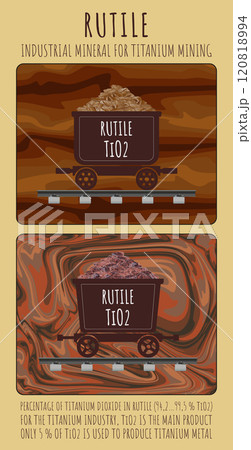 Vector illustration of Rutile. ORE FOR INDUSTRIAL PRODUCTION OF TITANIUM Vector illustration of Rutile. ORE FOR INDUSTRIAL PRODUCTION OF TITANIUM 120818994