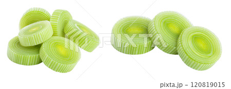 sliced Leek vegetable isolated on white background sliced Leek vegetable isolated on white background 120819015