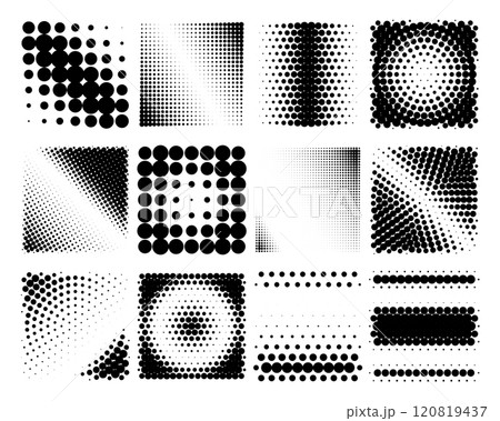 design elements. Halftone dotted frames set. Vector illustration design elements. Halftone dotted frames set. Vector illustration 120819437