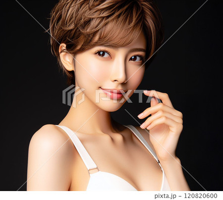 白い水着の美女 120820600