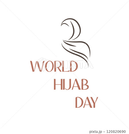 World Hijab Day Celebration,banner poster,greeting card,for social media posts. Islamic religious clothing. Web banner in flat style on white background.February 1. 120820690