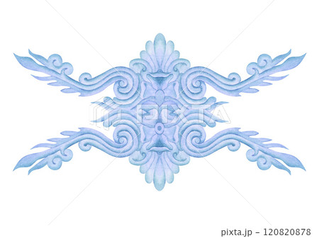 Blue weaving, beautiful delicate lace vignettes. Decorative border for template in vintage style for fabrics and textiles, wallpaper, packaging, frames, ribbons, scrapbooking, any creative idea. 120820878