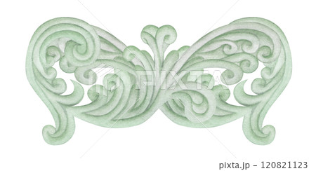 Green weaving, beautiful delicate lace vignettes. Decorative border for template in vintage style for fabrics and textiles, wallpaper, packaging, frames, ribbons, scrapbooking, any creative idea. 120821123