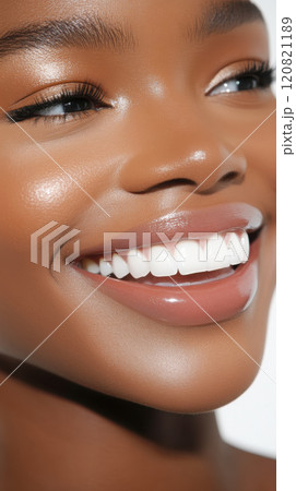 Smile perfection: studio close-up of a model...のイラスト素材 [120821189] - PIXTA