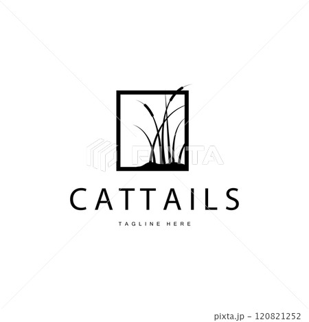 Cattail Logo Design Vector Simple Illustration Symbol Template 120821252