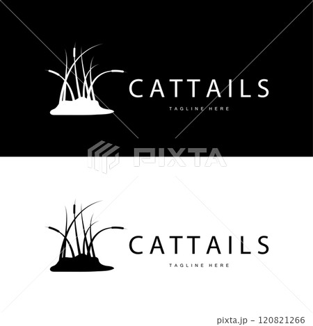 Cattail Logo Design Vector Simple Illustration Symbol Template 120821266