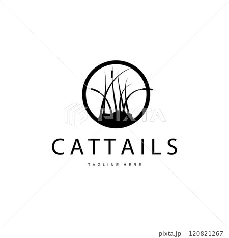 Cattail Logo Design Vector Simple Illustration Symbol Template 120821267