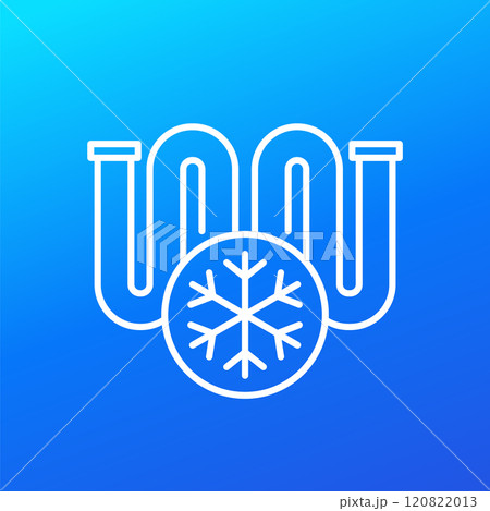 frozen pipe icon, line vector pictogram 120822013