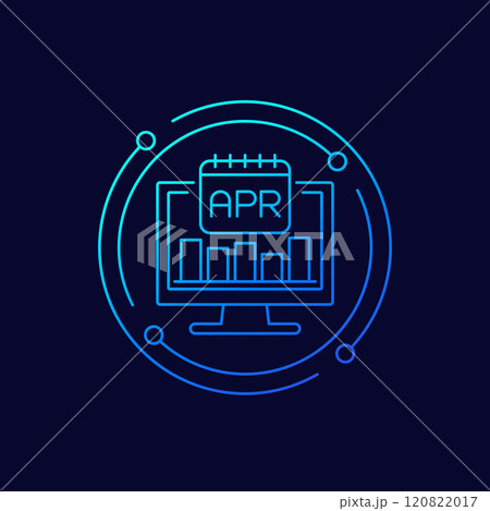 APR, Annual percentage rate icon in linear design APR, Annual percentage rate icon in linear design 120822017