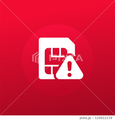SIM card error vector icon, warning pictogram 120822219