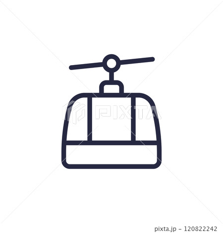 funicular, cable car line icon on white 120822242