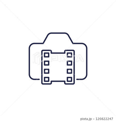 film camera line icon on white 120822247
