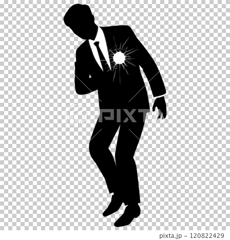 A male businessman shot through his chest 120822429