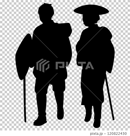 Couple in travel attire 120822430