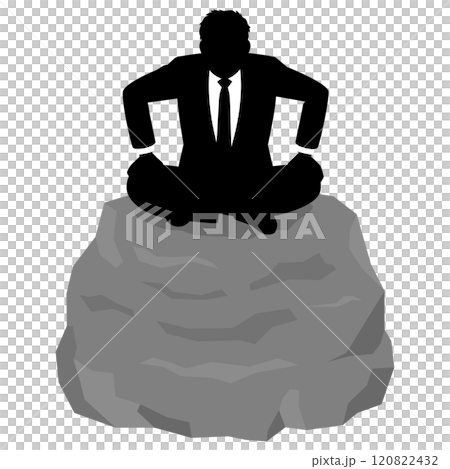 石の上に座る男性ビジネスマン 120822432