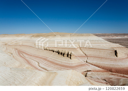 Kyzylkup plateau landscape, Mangystau desert. Rock strata formations Kyzylkup plateau landscape, Mangystau desert. Rock strata formations 120822659