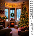 Decorated room on Christmas Eve 120822959