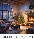 Decorated room on Christmas Eve 120822961
