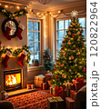 Decorated room on Christmas Eve 120822964