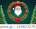 Christmas logo with Santa Claus in the center 120823276
