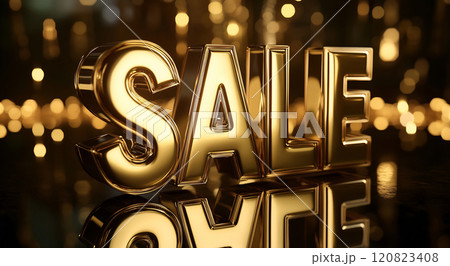Gold reflective sale sign Gold reflective sale sign 120823408
