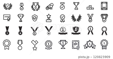 Award medal icon set. Vector illustration 120823909
