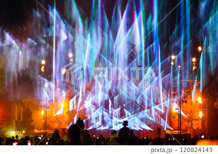 Spectacular outdoor laser show performance at the city festival Spectacular outdoor laser show performance at the city festival 120824143