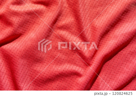 Texture of red fabric with subtle geometric patterns and soft drapery folds Texture of red fabric with subtle geometric patterns and soft drapery folds 120824625