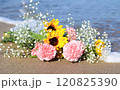 波打ち際にある花束 120825390