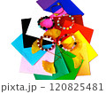 【ブレスレット】と銀杏の黄葉と色紙 120825481