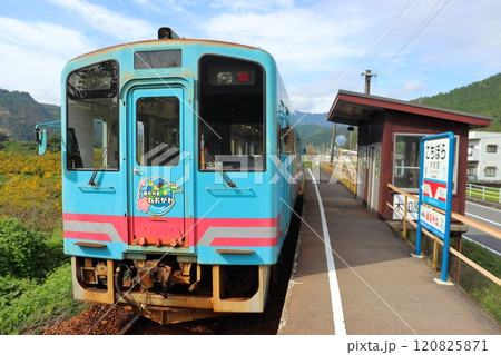 樽見鉄道 木知原駅に停車中のハイモ295-510形気動車 樽見鉄道 木知原駅に停車中のハイモ295-510形気動車 120825871