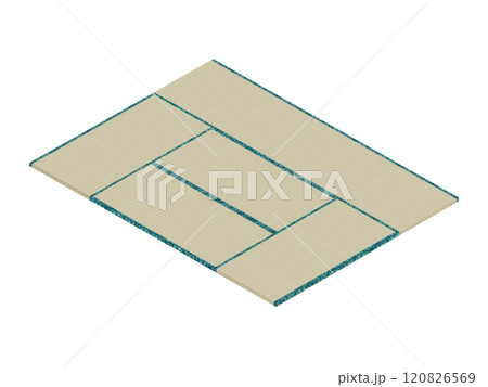 畳（六畳）古畳、アイソメトリック 120826569