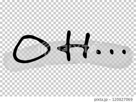 手書き文字素材。英語のメッセージ「OH...」 120827069