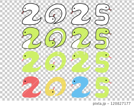 2025年の年賀状用年号素材 120827177