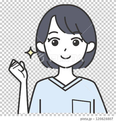 扮演膽量姿勢的女護士 120828807