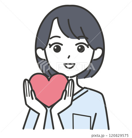 ハートを持つ看護師の女性 120829575