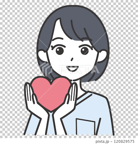 ハートを持つ看護師の女性 120829575