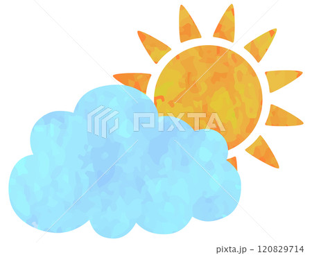 雲に隠された太陽のイラスト くもり ベクター素材 雲に隠された太陽のイラスト くもり ベクター素材 120829714