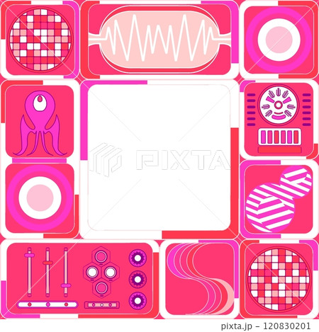 レトロポップなスペースエイジフレーム ピンク レトロポップなスペースエイジフレーム ピンク 120830201
