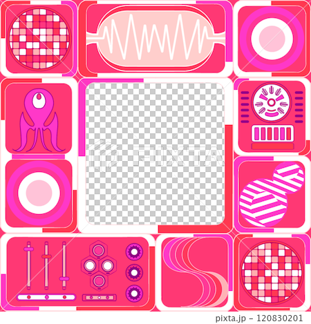 レトロポップなスペースエイジフレーム ピンク レトロポップなスペースエイジフレーム ピンク 120830201