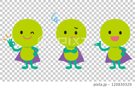 Character facial expression pose green cell fighting Character facial expression pose green cell fighting 120830329
