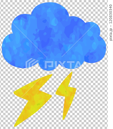 雷雲插畫天氣標示向量素材 120830340