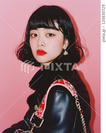 トレンドのブランドバッグを持つファッショナブルなアジア人女性 トレンドのブランドバッグを持つファッショナブルなアジア人女性 120830729