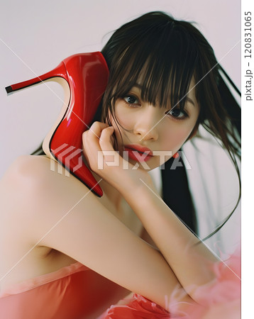ハイヒールとアジア人女性のファッションフォトグラフィー 120831065