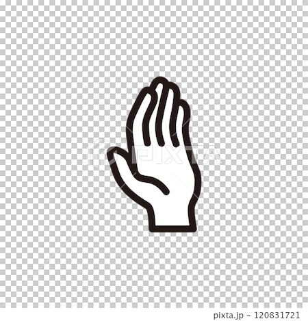 Simple icon illustration material of a woman's left hand Simple icon illustration material of a woman's left hand 120831721