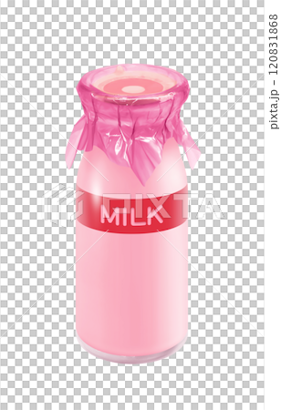 Strawberry milk milk bottle illustration realistic Strawberry milk milk bottle illustration realistic 120831868